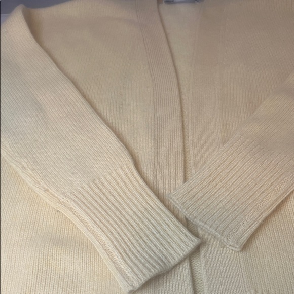 Magaschoni Cashmere Open Front Cardigan Butter Yellow Size Medium - Picture 7 of 7